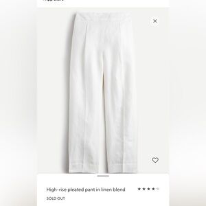 J. Crew Women's white linen Ankle Pants